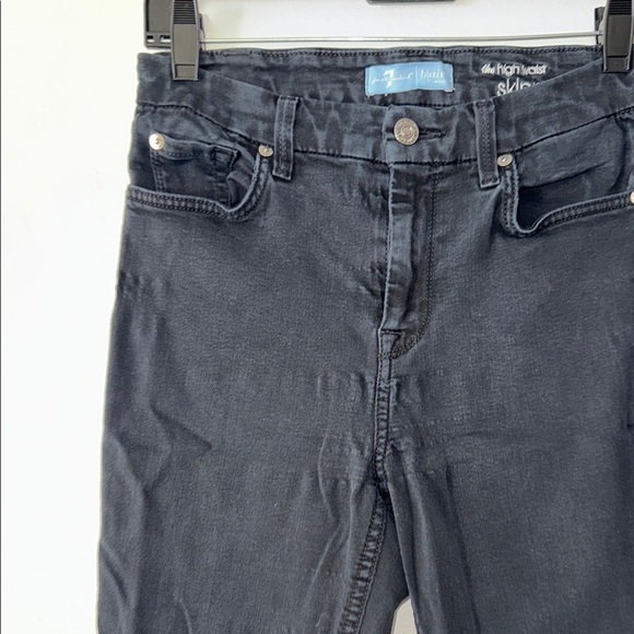 7 For All Mankind The High-Rise Skinny Black Jeans Size 28 - Picture 12 of 14